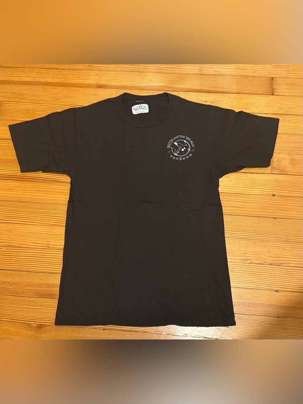 Men’s S Pokémon Pikachu Catch Em All Pocket T-Shirt - Black
